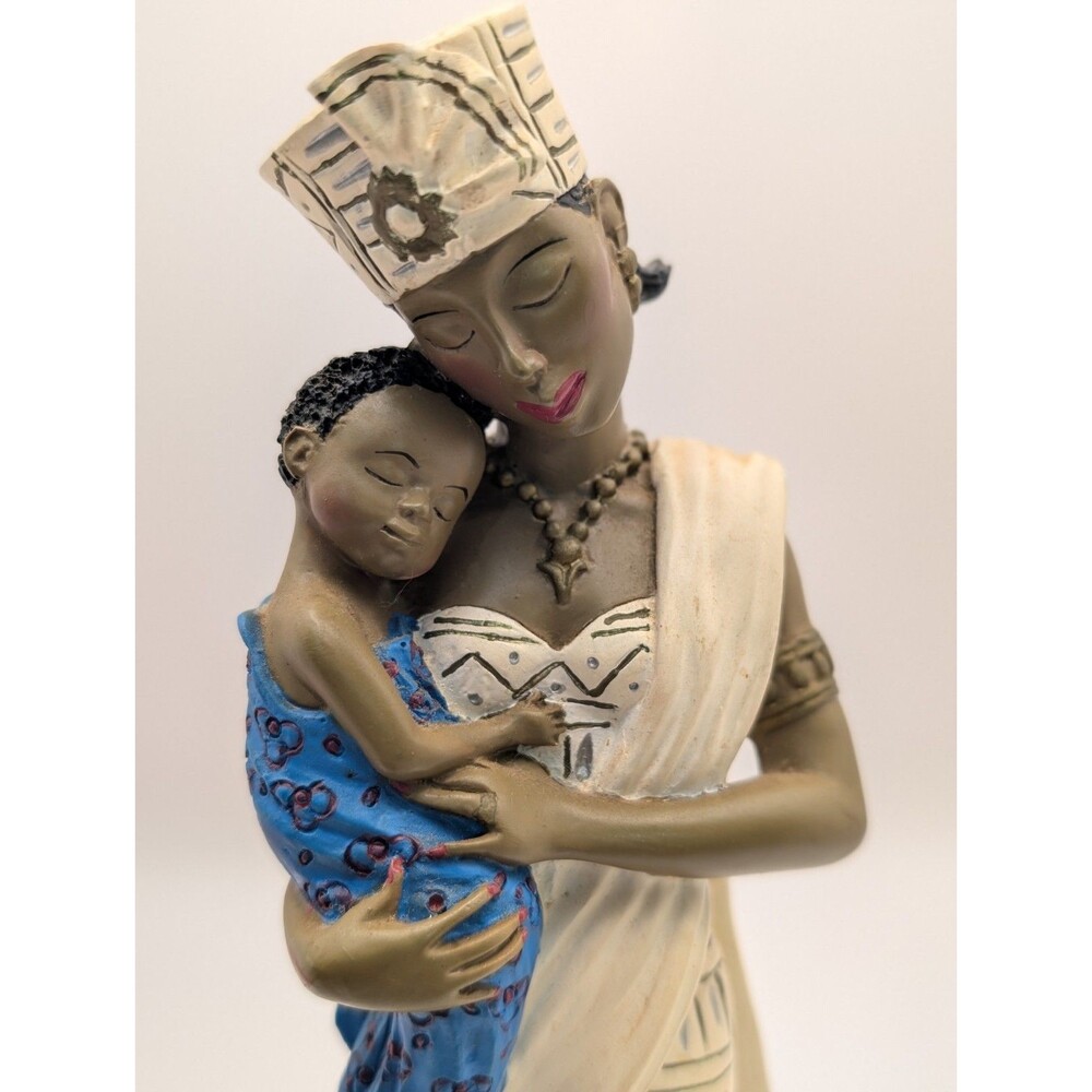 Vintage 1997 Avon Essence of Motherhood Figurine African Mother & Child Resin